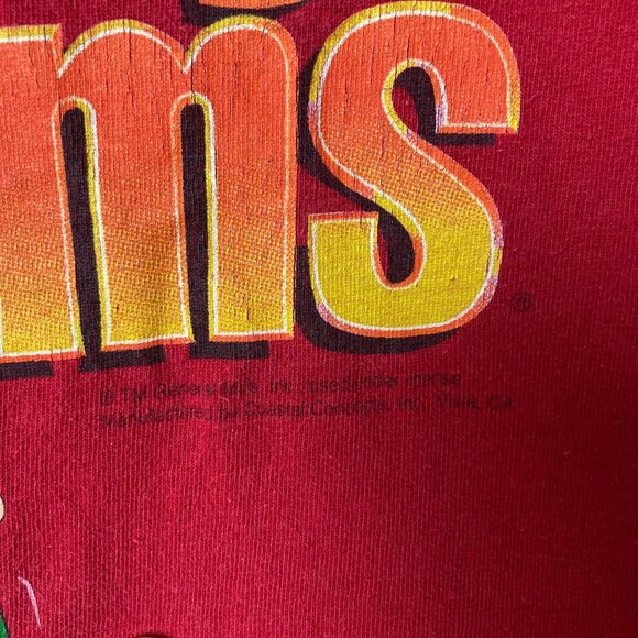 Vintage 90s Lucky Charms Cereal T Shirt Large Red Leprechaun Cotton Made In USA - Picture 3 of 6